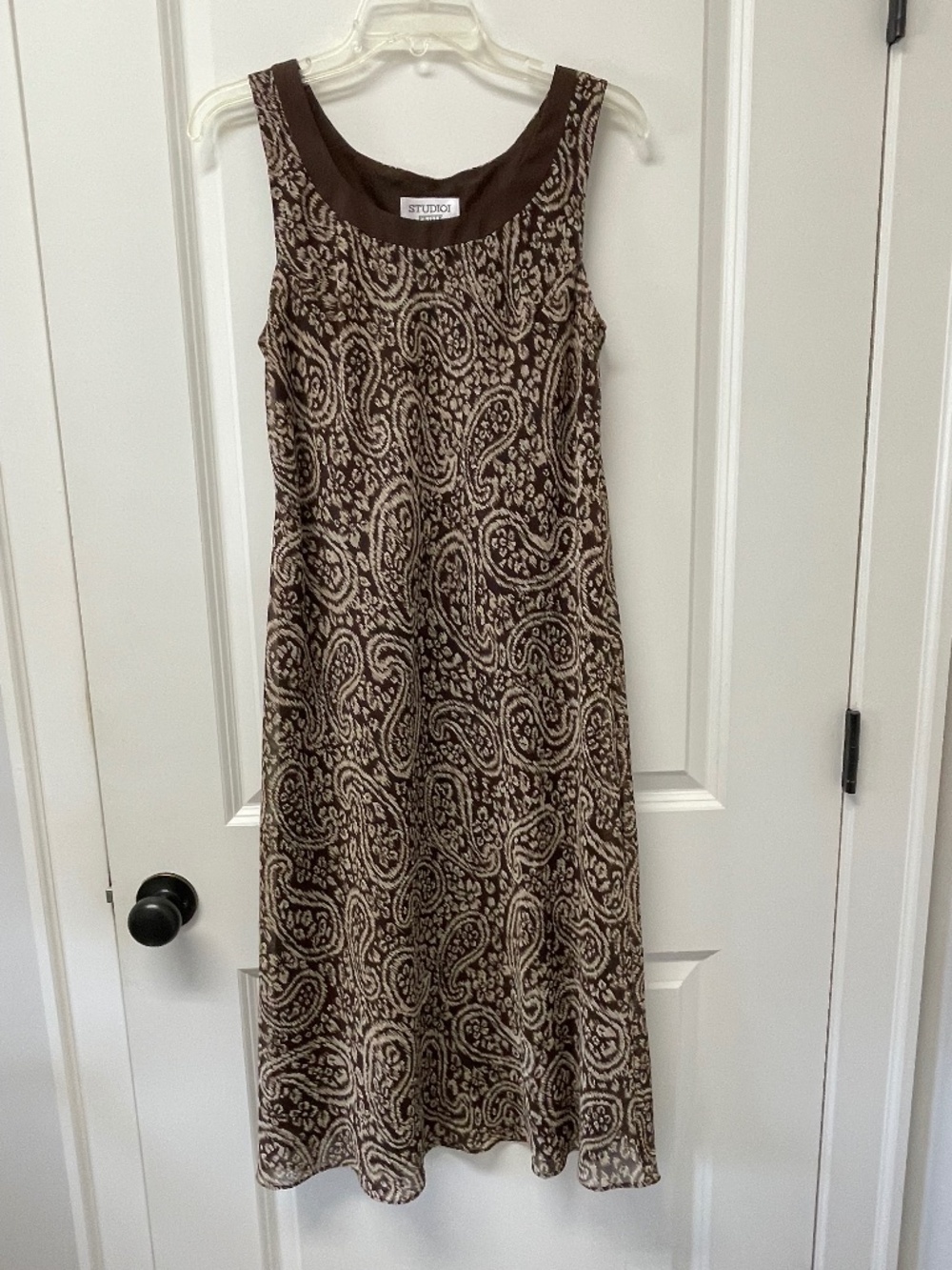 Studio Petite Paisley Sleeveless Lined Maxi Tank Dress w/Jacket Size 12P 10P
